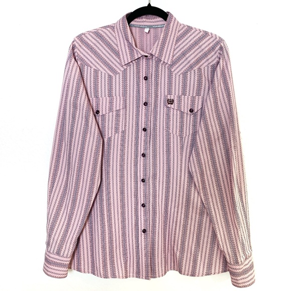 Cinch Pearl Snap Shirt XL Purple Western Cowgirl Rodeo Country Southwestern - Picture 1 of 15